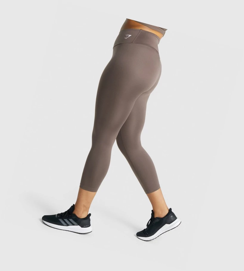Gymshark Koulutus 7/8 High Waisted Naisten Leggingsit Ruskea | TCZVGF482