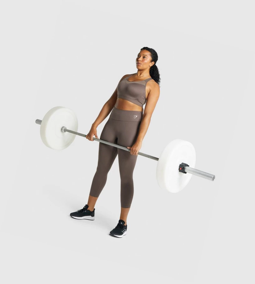 Gymshark Koulutus 7/8 High Waisted Naisten Leggingsit Ruskea | TCZVGF482