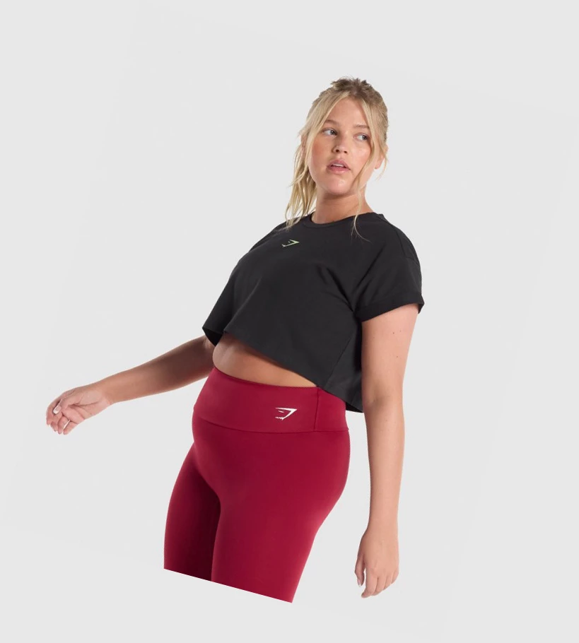 Gymshark Koulutus Alone Graafinen Crop Naisten Puserot Mustat | QPVCHB273