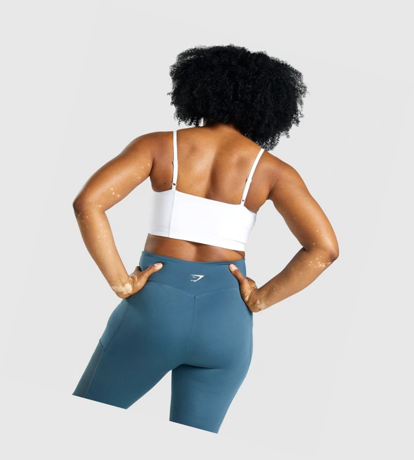 Gymshark Koulutus Bandeau Naisten Urheiluliivit Valkoinen | ECPSJZ563