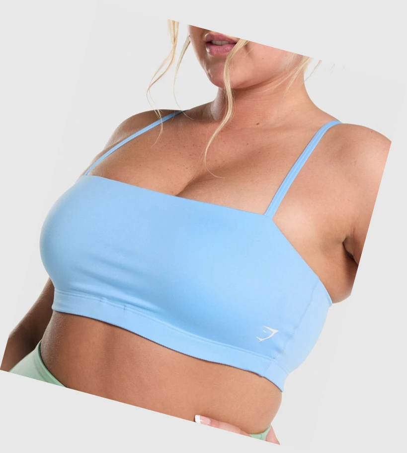 Gymshark Koulutus Bandeau Naisten Urheiluliivit Vaaleansininen | NBFSWC065