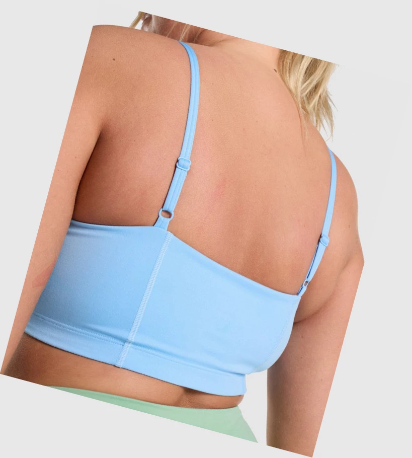 Gymshark Koulutus Bandeau Naisten Urheiluliivit Vaaleansininen | NBFSWC065
