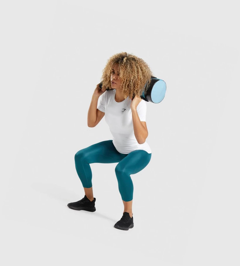 Gymshark Koulutus Baselayer Naisten T Paidat Valkoinen | EZJVMS673