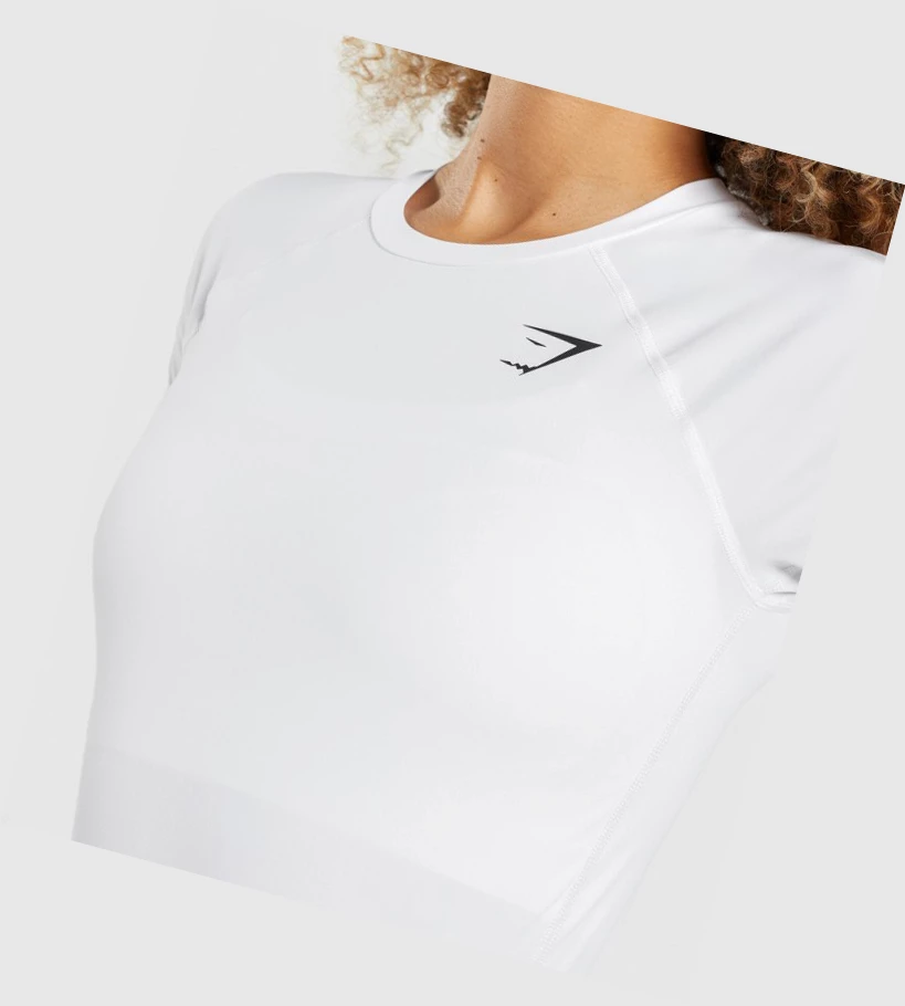 Gymshark Koulutus Baselayer Naisten T Paidat Valkoinen | EZJVMS673