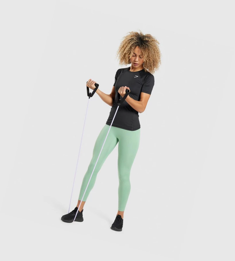 Gymshark Koulutus Baselayer Naisten T Paidat Mustat | WRGQXO948