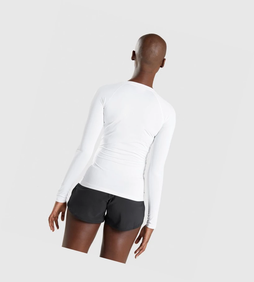 Gymshark Koulutus Baselayer Top Naisten T Paidat Valkoinen | JIMCLS013