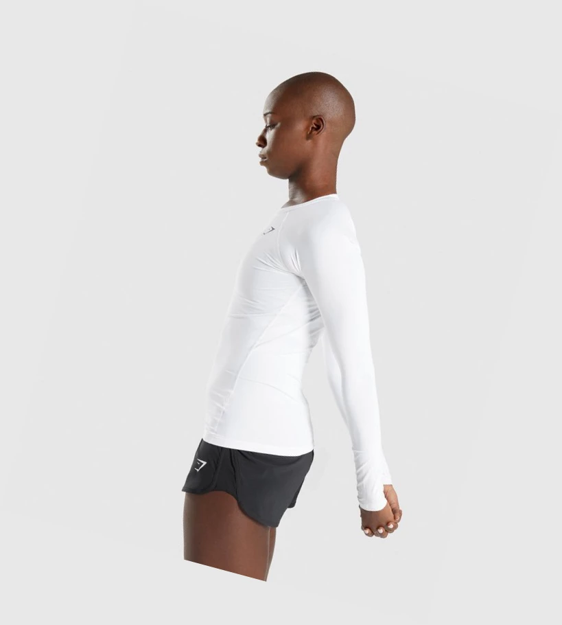 Gymshark Koulutus Baselayer Top Naisten T Paidat Valkoinen | JIMCLS013