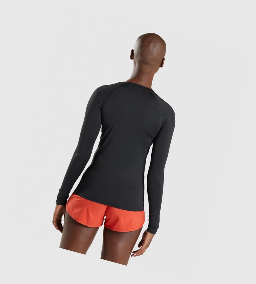 Gymshark Koulutus Baselayer Top Naisten T Paidat Mustat | UCLQNB746