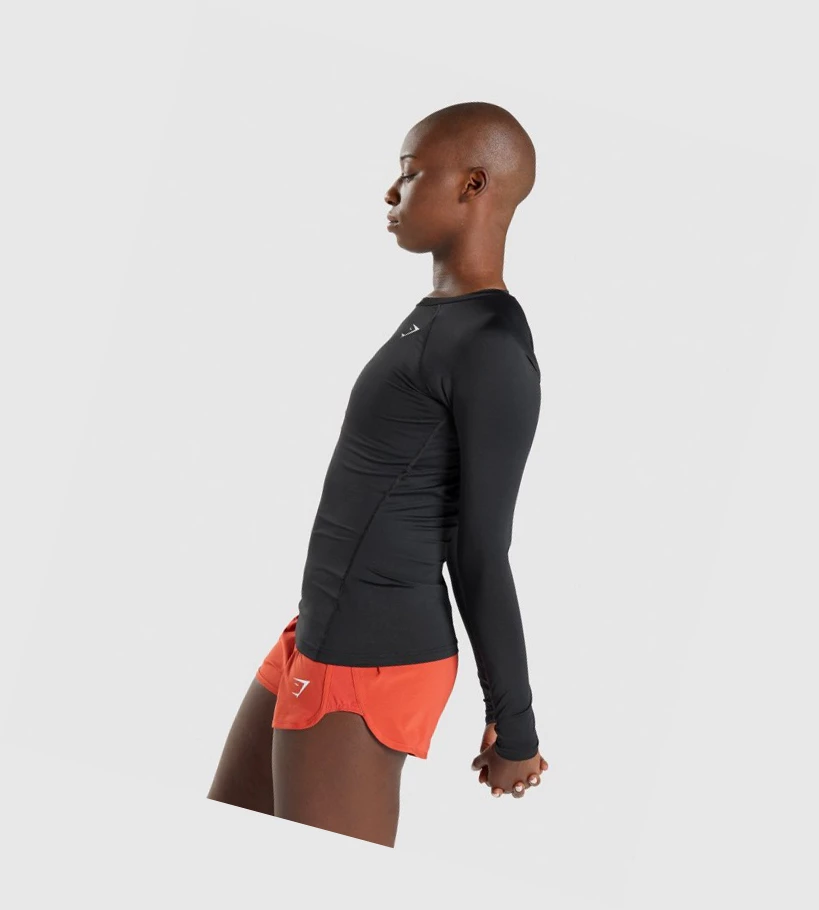 Gymshark Koulutus Baselayer Top Naisten T Paidat Mustat | UCLQNB746