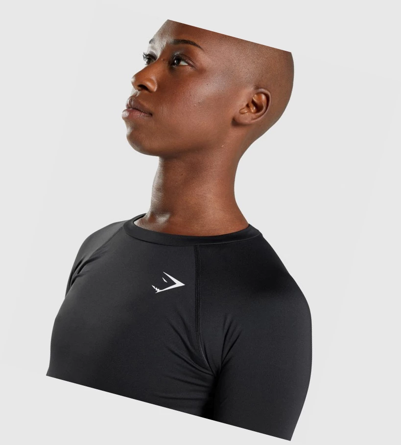 Gymshark Koulutus Baselayer Top Naisten T Paidat Mustat | UCLQNB746