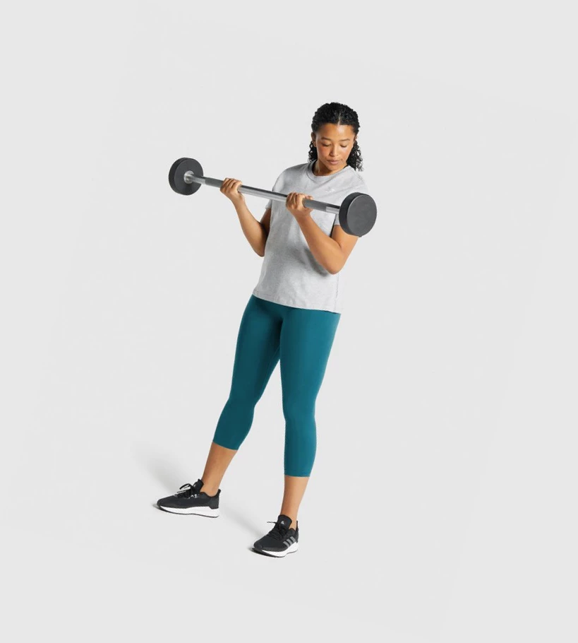 Gymshark Koulutus Basic Naisten T Paidat Vaaleanharmaat | GIDSKU912