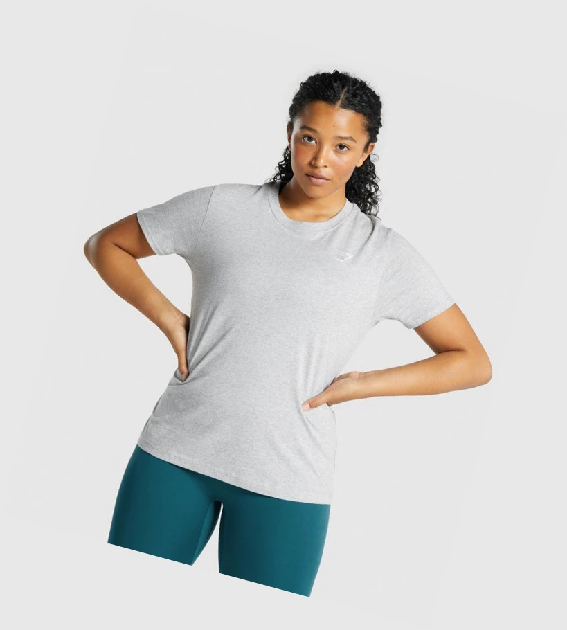 Gymshark Koulutus Basic Naisten T Paidat Vaaleanharmaat | GIDSKU912