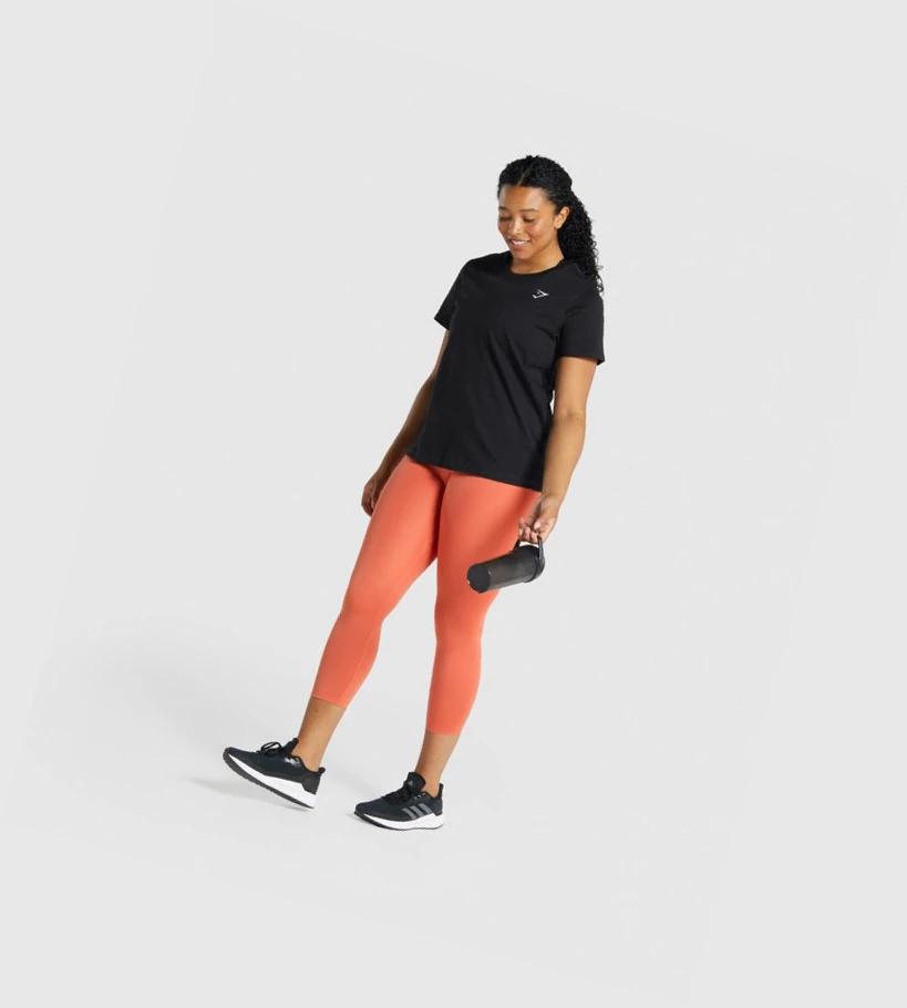 Gymshark Koulutus Basic Naisten T Paidat Mustat | HERUKC745