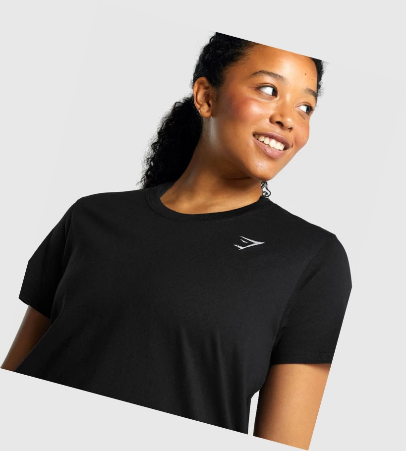 Gymshark Koulutus Basic Naisten T Paidat Mustat | HERUKC745