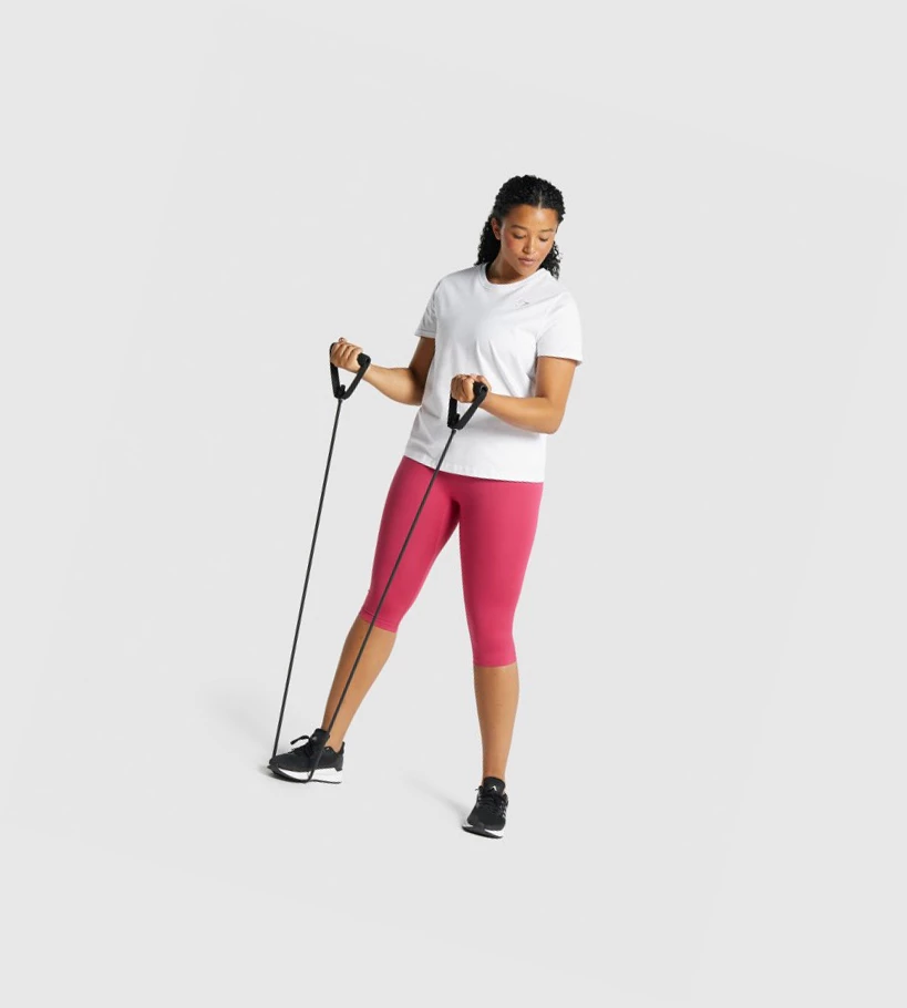 Gymshark Koulutus Basic Naisten T Paidat Valkoinen | YMGVBO941