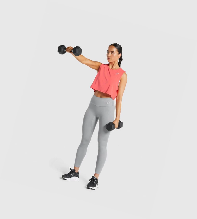 Gymshark Koulutus Crop Naisten Hihaton Paita Pinkki | CWHNOE071