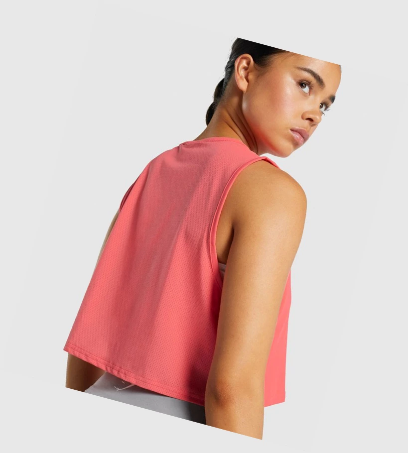 Gymshark Koulutus Crop Naisten Hihaton Paita Pinkki | CWHNOE071