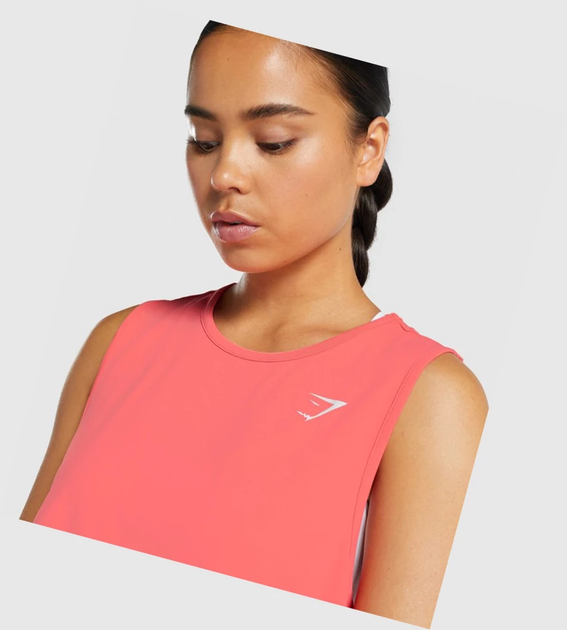 Gymshark Koulutus Crop Naisten Hihaton Paita Pinkki | CWHNOE071