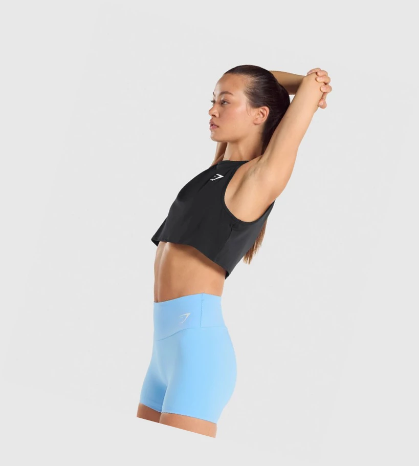 Gymshark Koulutus Crop Naisten Hihaton Paita Mustat | ELUJMD683