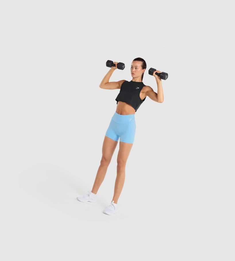 Gymshark Koulutus Crop Naisten Hihaton Paita Mustat | ELUJMD683