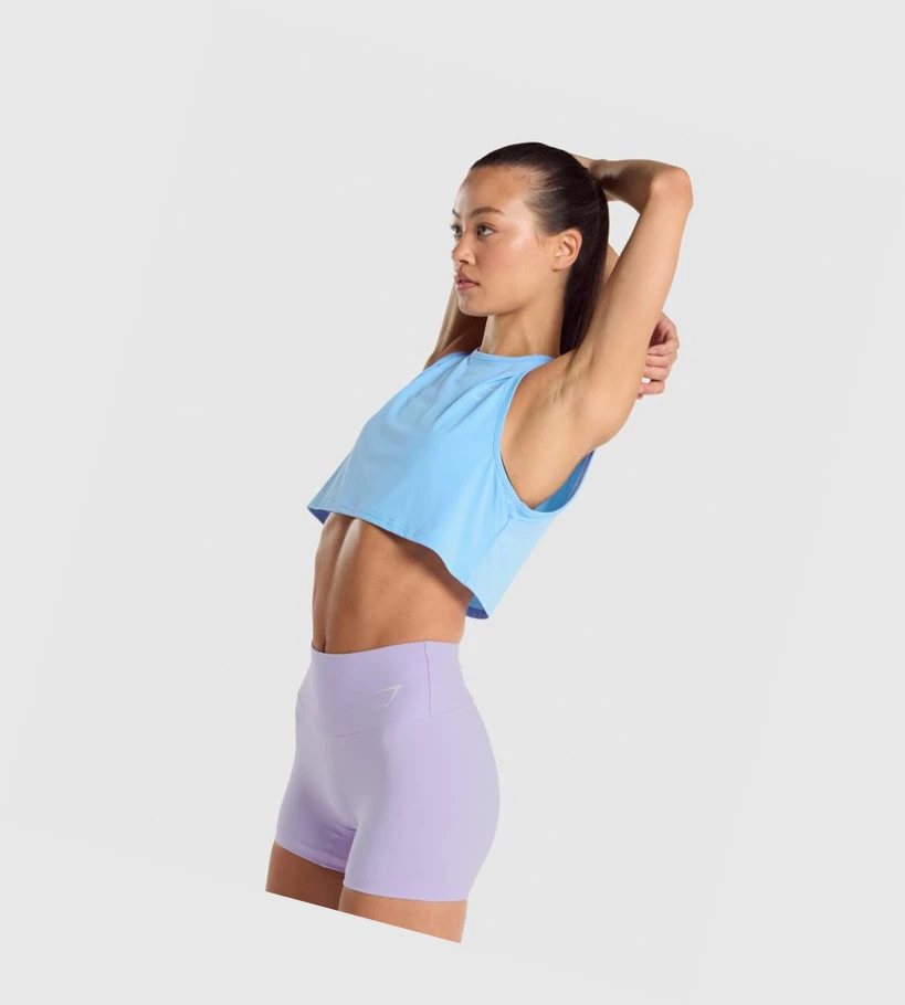 Gymshark Koulutus Crop Naisten Hihaton Paita Vaaleansininen | GLOARV081
