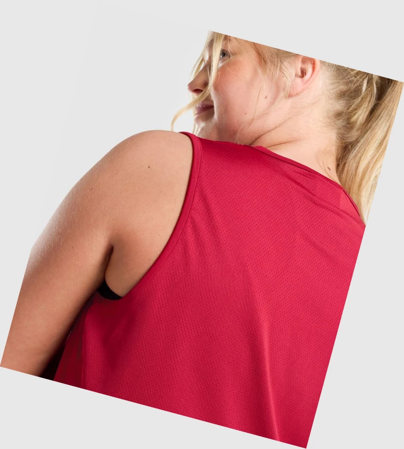 Gymshark Koulutus Crop Naisten Hihaton Paita Viininpunainen | MBGIKX928