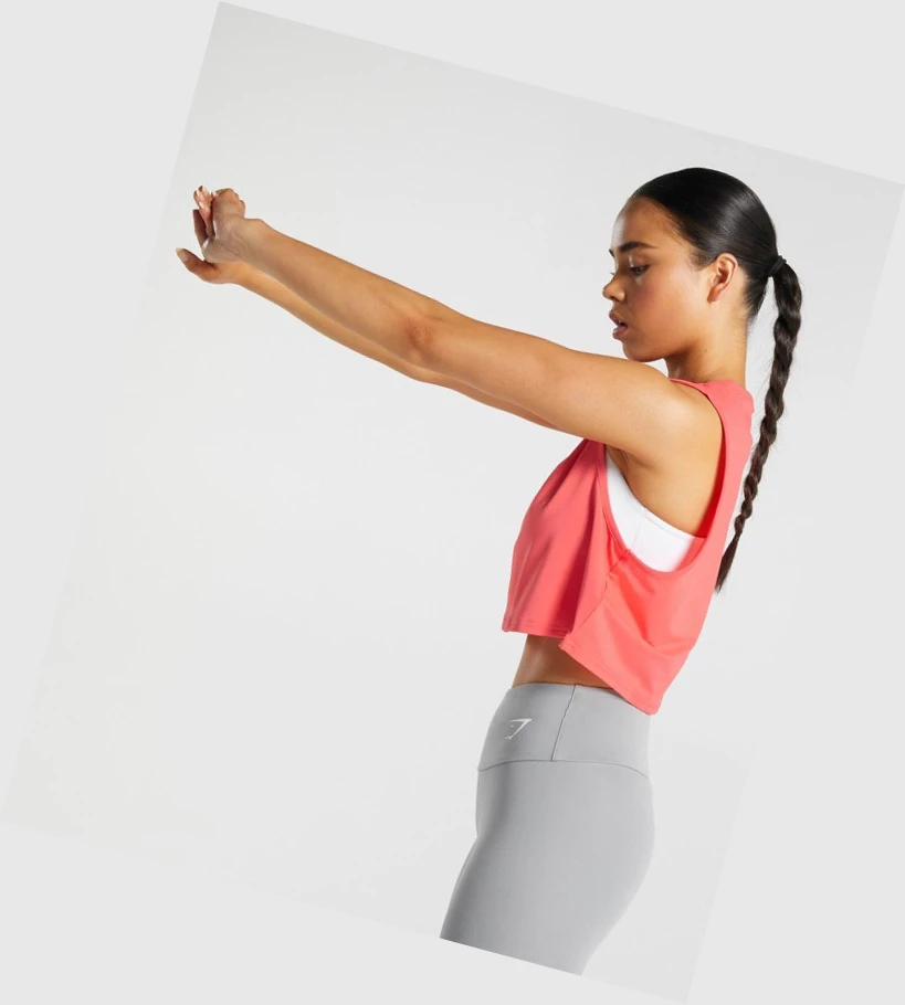 Gymshark Koulutus Crop Naisten Hihaton Paita Pinkki | NZIPRL584
