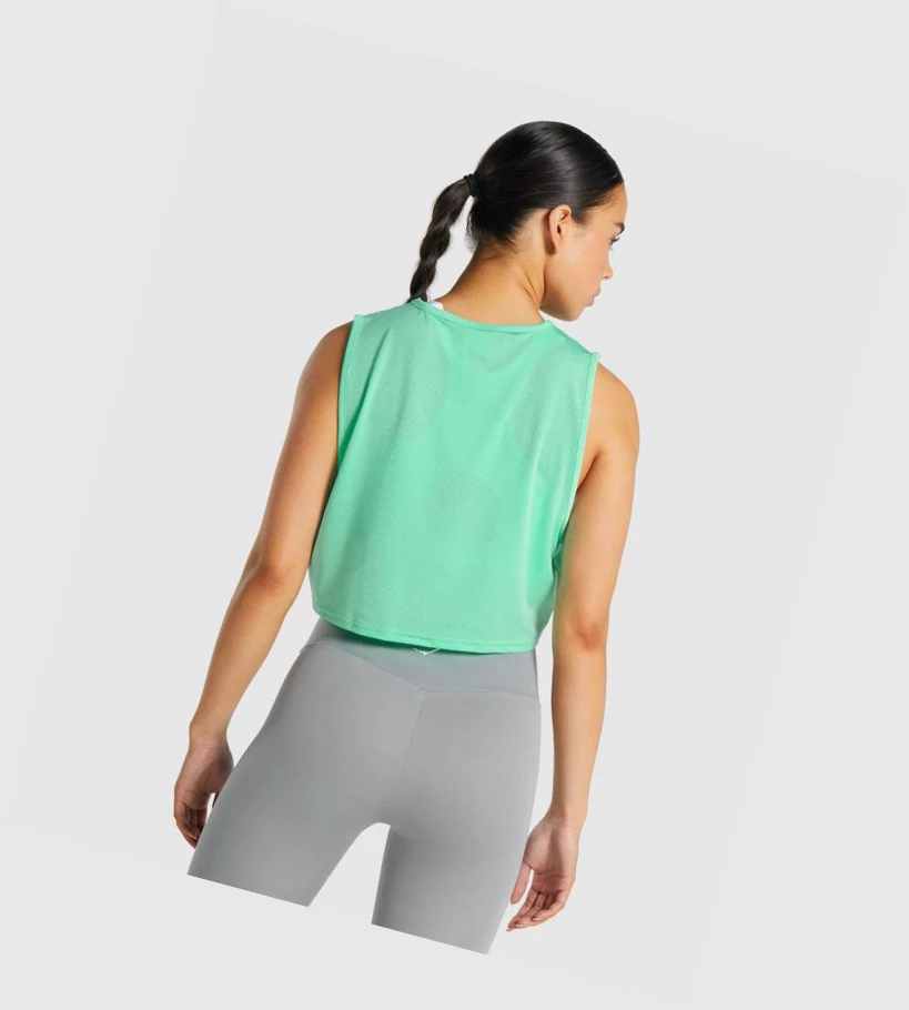 Gymshark Koulutus Crop Naisten Hihaton Paita Turkoosi | TBNWDU895