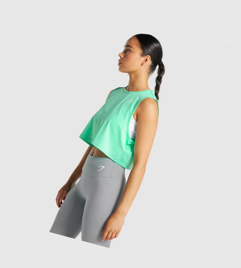 Gymshark Koulutus Crop Naisten Hihaton Paita Turkoosi | TBNWDU895