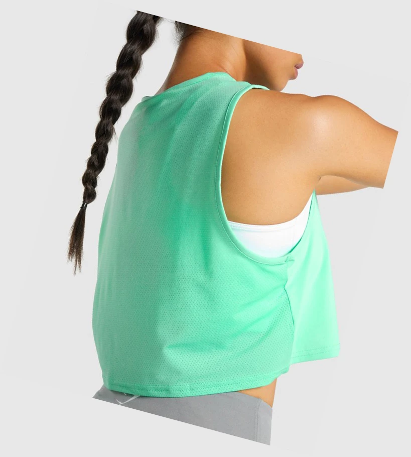 Gymshark Koulutus Crop Naisten Hihaton Paita Turkoosi | TBNWDU895