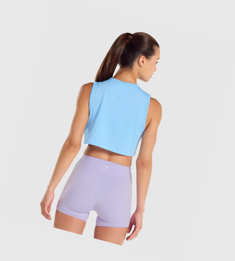 Gymshark Koulutus Crop Naisten Hihaton Paita Vaaleansininen | WDGNTV231