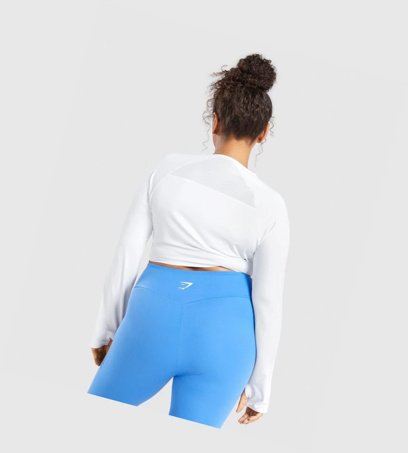 Gymshark Koulutus Crop Top Naisten Puserot Valkoinen | BURFPY630