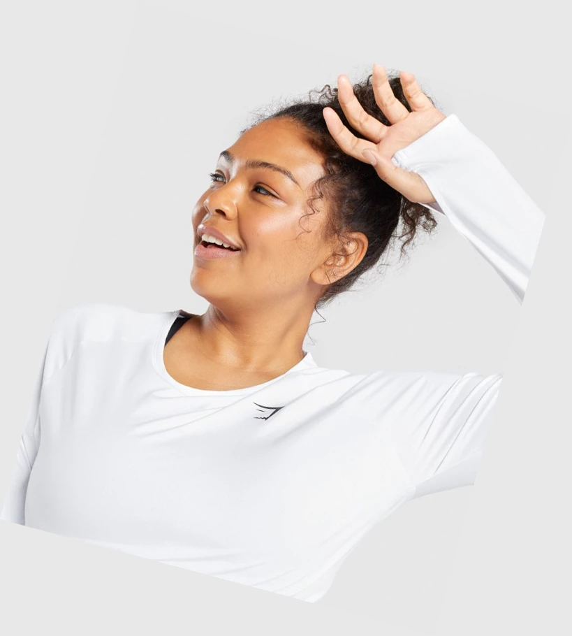 Gymshark Koulutus Crop Top Naisten Puserot Valkoinen | BURFPY630