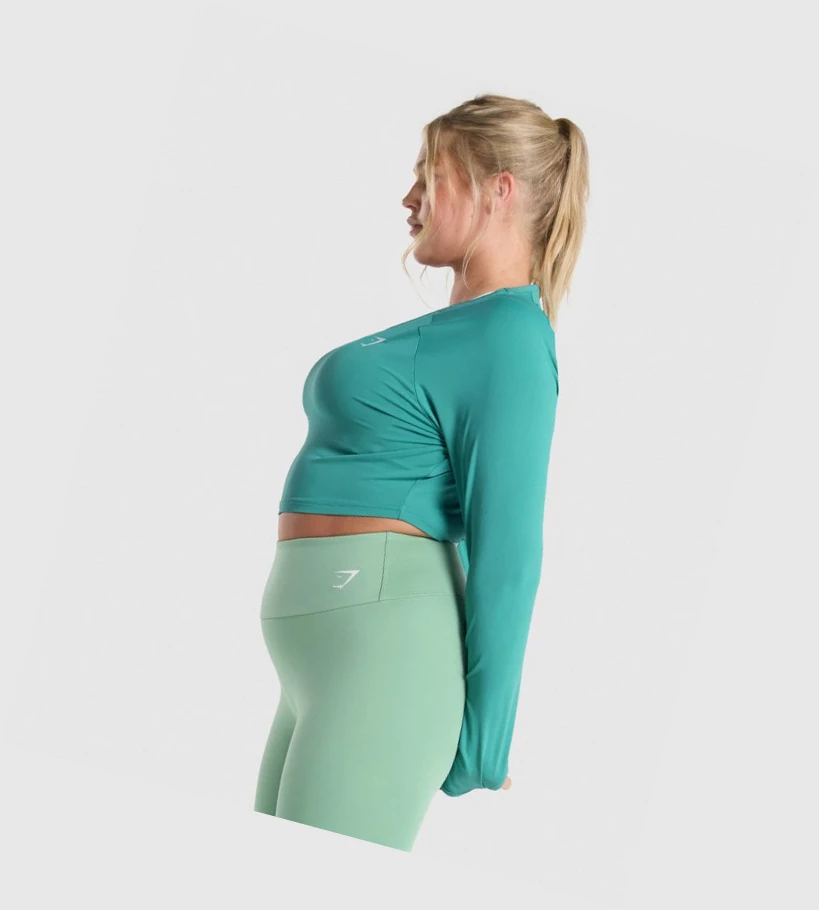 Gymshark Koulutus Crop Top Naisten T Paidat Turkoosi | YOKMPX360