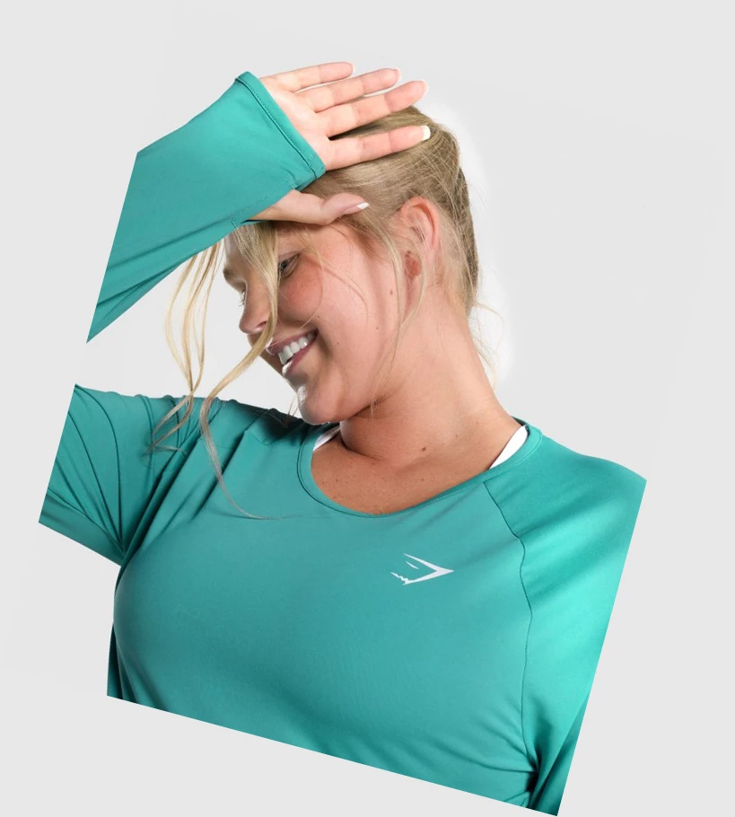 Gymshark Koulutus Crop Top Naisten T Paidat Turkoosi | YOKMPX360