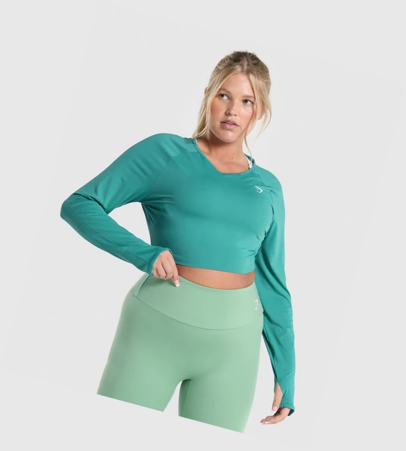 Gymshark Koulutus Crop Top Naisten T Paidat Turkoosi | YOKMPX360