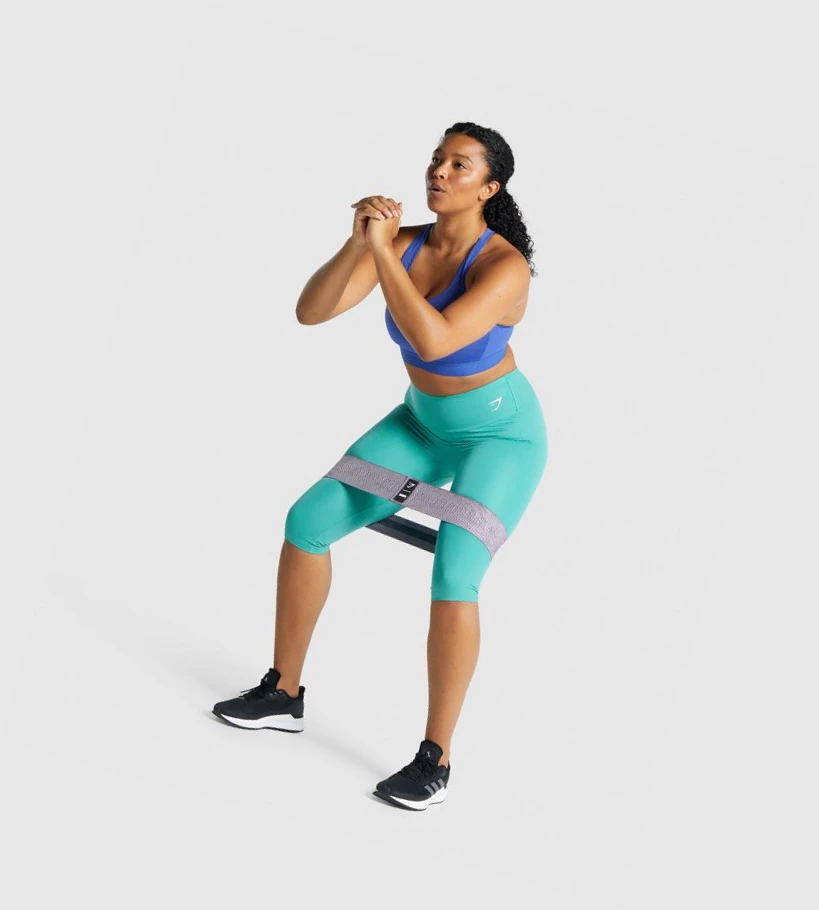 Gymshark Koulutus Cropped High Waisted Naisten Leggingsit Turkoosi | RGPCKJ580