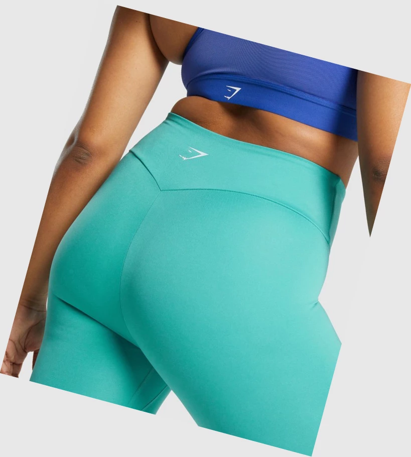 Gymshark Koulutus Cropped High Waisted Naisten Leggingsit Turkoosi | RGPCKJ580