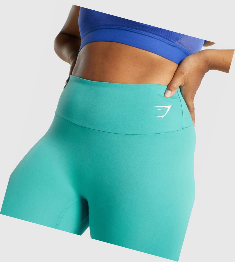 Gymshark Koulutus Cropped High Waisted Naisten Leggingsit Turkoosi | RGPCKJ580