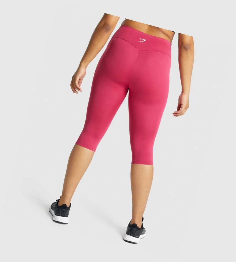 Gymshark Koulutus Cropped High Waisted Naisten Leggingsit Pinkki | TDHFKU985