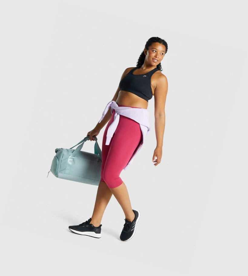 Gymshark Koulutus Cropped High Waisted Naisten Leggingsit Pinkki | TDHFKU985