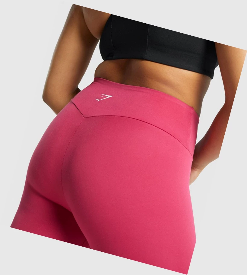 Gymshark Koulutus Cropped High Waisted Naisten Leggingsit Pinkki | TDHFKU985