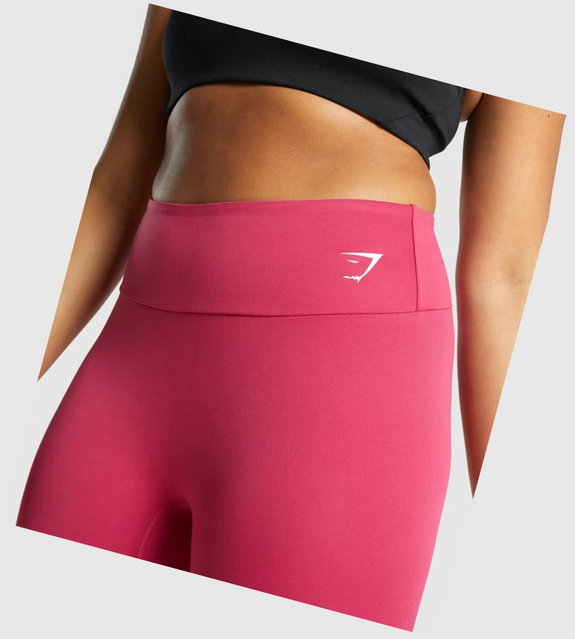 Gymshark Koulutus Cropped High Waisted Naisten Leggingsit Pinkki | TDHFKU985
