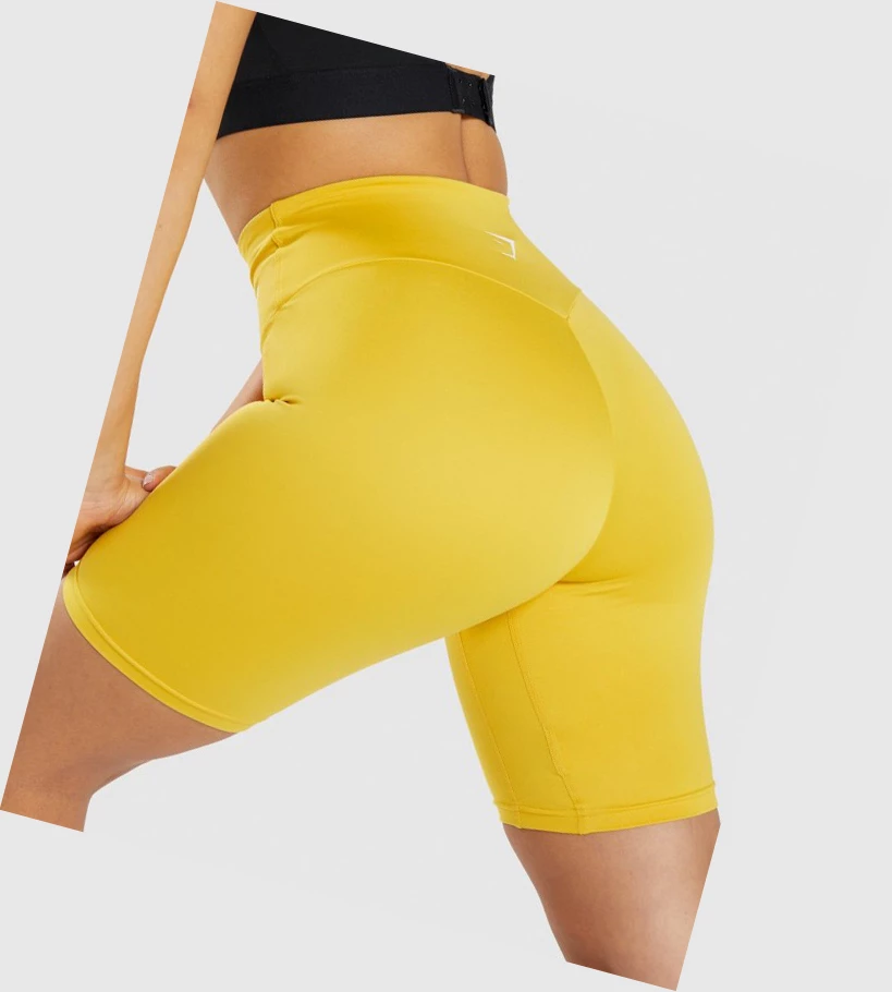 Gymshark Koulutus Cycling Naisten Shortsit Keltainen | CEUPMN908