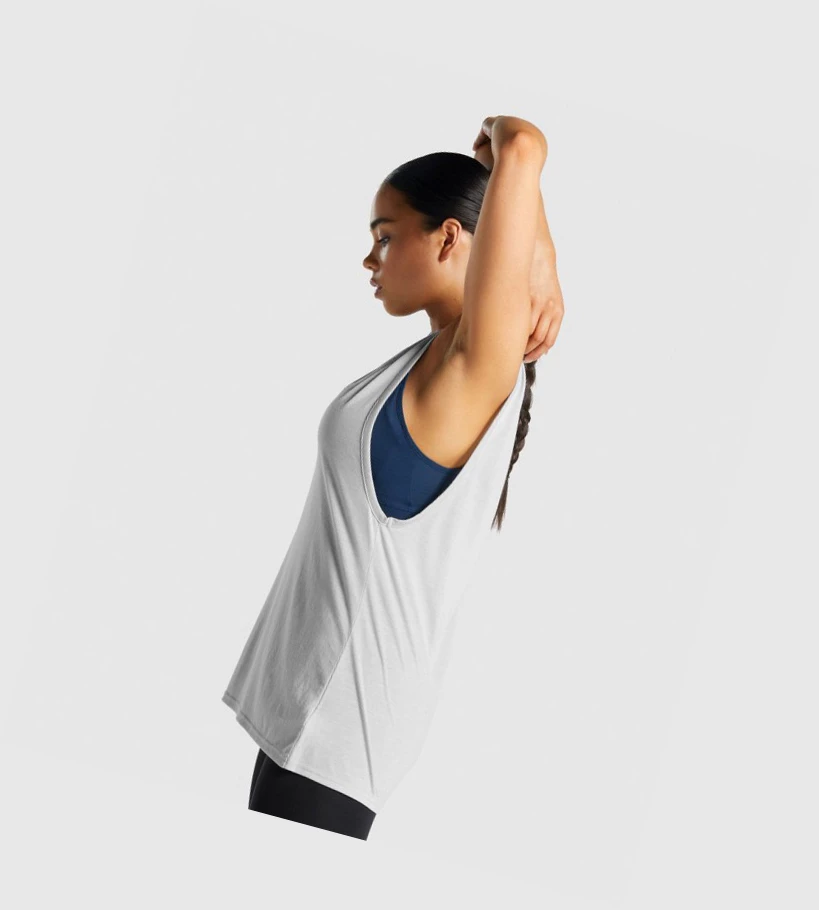 Gymshark Koulutus Drop Arm Naisten Hihaton Paita Vaaleanharmaat | AFEZJK421