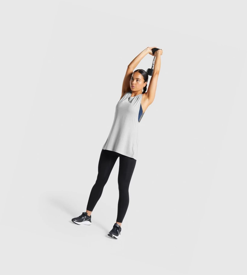 Gymshark Koulutus Drop Arm Naisten Hihaton Paita Vaaleanharmaat | AFEZJK421