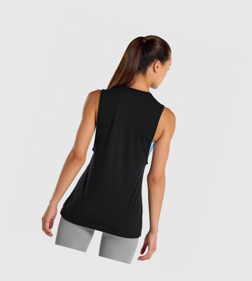 Gymshark Koulutus Drop Arm Naisten Hihaton Paita Mustat | PBISER729