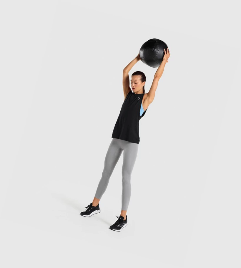Gymshark Koulutus Drop Arm Naisten Hihaton Paita Mustat | PBISER729