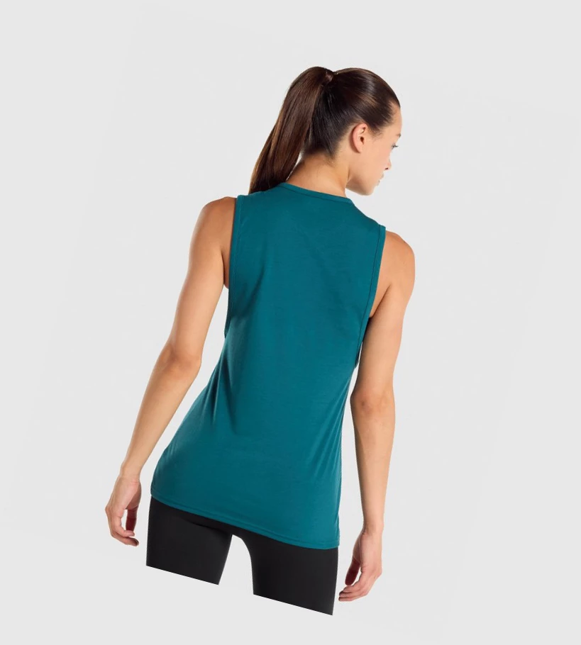 Gymshark Koulutus Drop Arm Naisten Hihaton Paita Turkoosi | VFTGDJ941
