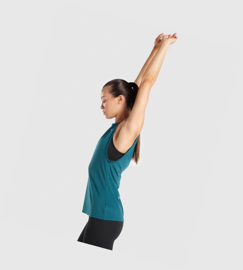 Gymshark Koulutus Drop Arm Naisten Hihaton Paita Turkoosi | VFTGDJ941